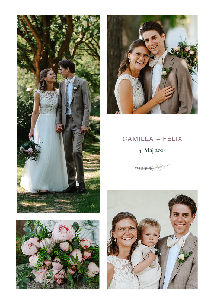 Bryllup - Camilla og Felix Takkekort